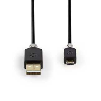 Nedis Nedis USB Micro-B auf USB-A Kabel - USB 2.0 - bis 3A - 1 Meter - Schwarz