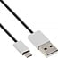 InLine USB Micro-B auf USB-A Kabel - USB 2.0 - 2A - Schwarz - 3 Meter