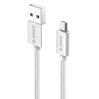 Orico Orico USB Micro-B auf USB-A Kabel - USB 2.0 - bis 2A / Silber - 1 Meter