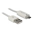 USB Micro-B zu USB-A Kabel mit Ladeanzeige - USB 2.0 - bis 1A / Weiß - 1 Meter