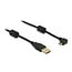 USB Micro B Winkelstecker auf USB-A Kabel - USB 2.0 - bis 1A / Schwarz - 1 Meter