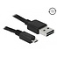 Micro USB auf Easy-USB-A Kabel - USB 2.0 - bis 2A / Schwarz - 3 Meter