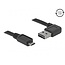 Micro USB auf Easy-USB-A Winkelkabel (links/rechts) - USB 2.0 - bis 2A - schwarz - 5 Meter