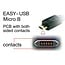 Easy-Micro USB zu Easy-USB-A Kabel - USB 2.0 - bis 2A / Schwarz - 0,50 m
