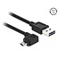 Easy-Micro USB Winkelkabel (links/rechts) zu Easy-USB-A - USB 2.0 - bis 2A / schwarz - 2 Meter