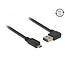 Easy-Micro USB auf Easy-USB-A Winkelkabel (links/rechts) - USB 2.0 - bis 2A / schwarz - 0,50 m