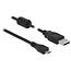 Micro-USB-auf USB-A Kabel mit Ferritkern - USB 2.0 - bis 2A / Schwarz - 1 Meter