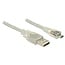 USB Micro-B auf USB-A Kabel - USB 2.0 - bis 2A / transparent - 1 Meter