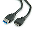 USB Micro-zu USB-A Kabel - USB 3.0 - bis 2A / Schwarz - 1 Meter