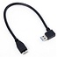 USB Micro B auf gewinkeltes USB-A Kabel - USB 3.0 - bis 2A / Schwarz - 0,25 m