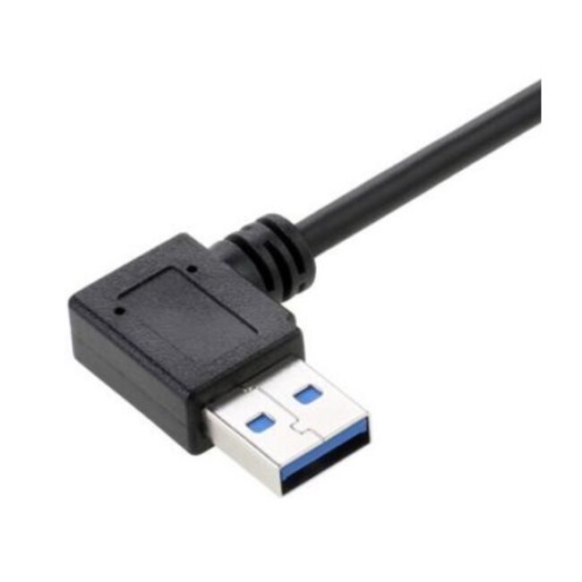 USB Micro B auf gewinkeltes USB-A Kabel - USB 3.0 - bis 2A / Schwarz - 0,25 m