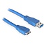 USB Micro-zu USB-A Kabel - USB 3.0 - bis 2A / Blau - 1,8 Meter