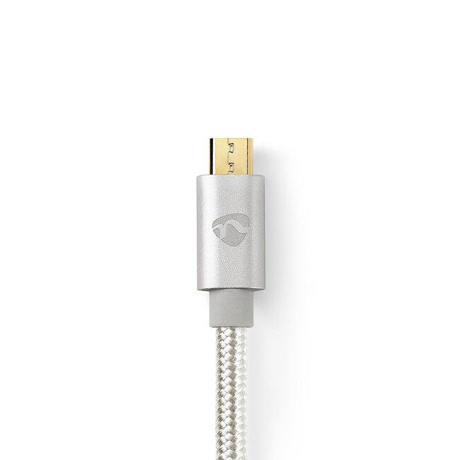 Nedis Premium USB Micro B auf USB-C Kabel - USB 2.0 - bis 2A / Aluminium - 2 Meter