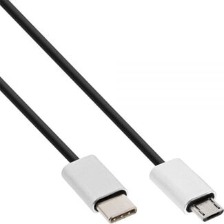 InLine InLine USB Micro B auf USB-C Kabel - USB 2.0 - bis 3A - Schwarz - 0,5 m