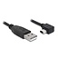USB Mini B Winkelstecker zu USB-A Kabel - USB 2.0 - bis 2A / Schwarz - 0,50 m