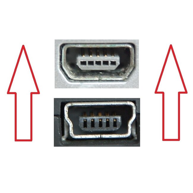 USB Mini B Winkelstecker auf USB-A Kabel - USB 2.0 - bis 1A / Schwarz - 0,50 m