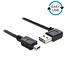 Mini USB auf Easy-USB-A Winkelkabel (links/rechts) - USB 2.0 - bis 2A / schwarz - 0,50 m