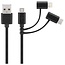 8-Pin Lightning, Micro USB & USB-C auf USB-A Kombi-Kabel - USB 2.0 - bis 3A / Schwarz - 1 Meter