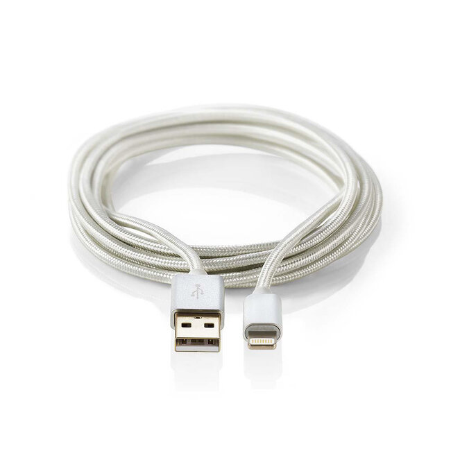 Nedis Premium 8-Pin Lightning auf USB-A Kabel - USB 2.0 - bis 3A - Aluminium - 2 Meter