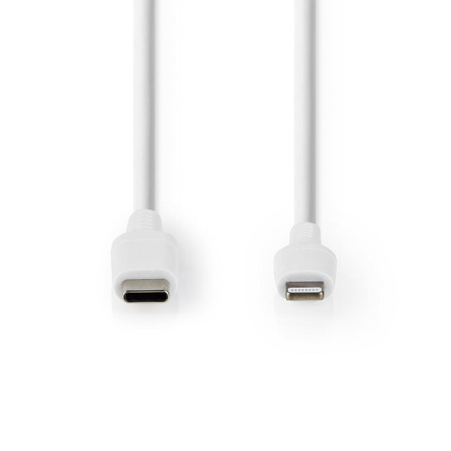 Nedis 8-Pin Lightning auf USB-C Kabel - USB 2.0 - 20V/3A - Weiß - 1 Meter