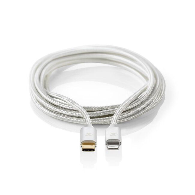 Nedis Premium 8-Pin Lightning auf USB-C Kabel - USB 2.0 - 20V/3A - Aluminium - 1 Meter