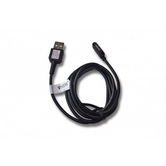 VHBW Sony Xperia Magnetanschluss zu USB-A Kabel für Tablets & Smartphones – USB 2.0, Schwarz, 1 Meter