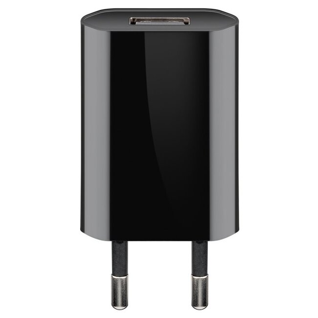 Goobay USB Heimladegerät 1 Port - gerade/flach - 1A / schwarz