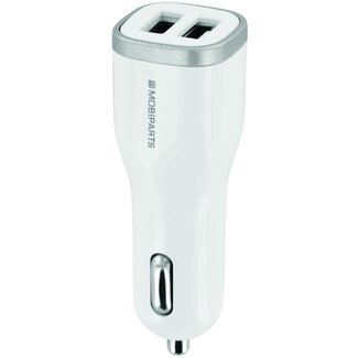 Mobiparts Mobiparts USB Auto-Ladegerät 2 Ports - Smart IC - 4,8A / Weiß