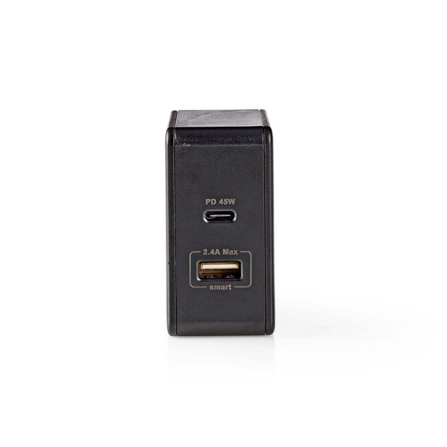 Nedis Heimladegerät 57W mit 1 USB-C PD & 1 USB-A Port – Schwarz