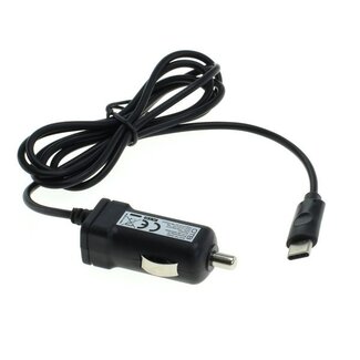 OTB USB-C Auto-Ladegerät mit festem Kabel - 1A / Schwarz - 1,1 Meter