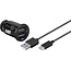 Goobay USB-A Autoladegerät mit 2 Ports und abnehmbarem USB-C Kabel - 2,1A / Schwarz - 1 Meter