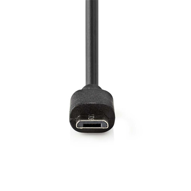 Nedis USB Micro B Autoladegerät mit festem Kabel - 2,4A / Schwarz - 1 Meter