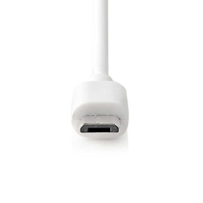 Nedis USB Micro B Auto-Ladegerät mit festem Kabel - 2,4A / Weiß - 1 Meter