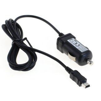 OTB USB Mini B Auto-Ladegerät mit festem Kabel - 1A / Schwarz - 1,1 Meter