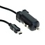USB Mini B Auto-Ladegerät mit festem Kabel - 2,4A / Schwarz - 1,1 Meter