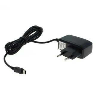 OTB USB Mini B Heimladegerät mit festem Kabel - 1A / Schwarz - 1,1 m