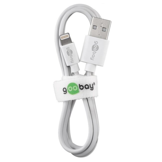 USB-A Heimladegerät mit 2 Ports und separatem 8-Pin Lightning-USB-Kabel - Smart IC - 2,4A / Weiß - 1 Meter