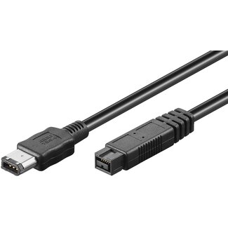 S-Impuls FireWire 400-800 Kabel 6-polig auf 9-polig, Schwarz - 5 Meter