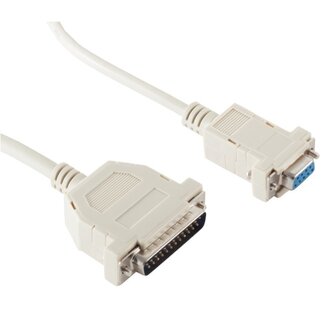S-Impuls Serielles RS232 Nullmodemkabel 9-pol SUB-D (w) - 25-pol SUB-D (m) - 3 m