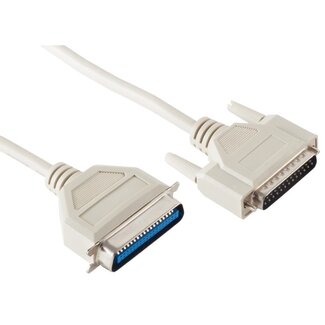 MaxTrack Paralleles Druckerkabel 25-pol SUB-D - 36-pol Centronics / vergossene Stecker - 1,8 m