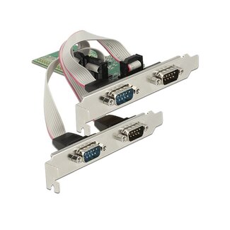DeLOCK DeLOCK RS232 PCIe Karte mit 4x 9-poligen SUB-D Ports und Low Profile Halterungen