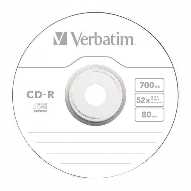Verbatim CD-R Rohlinge auf Spindel - 52x - 700 MB / 80 Min. / 50 Stück