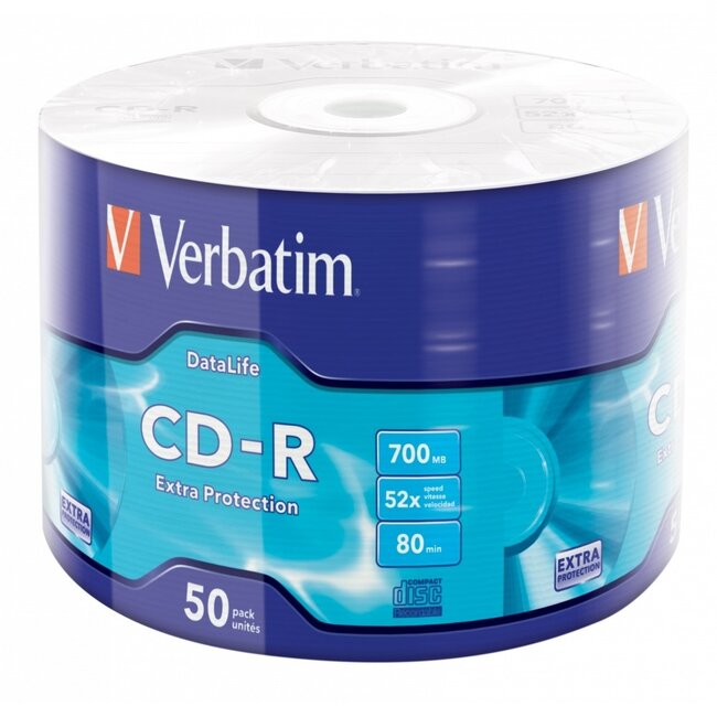 Verbatim CD-R Rohlinge auf Spindel - 52x - 700 MB / 80 Min. / 50 Stück