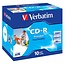 Verbatim CD-R AZO Wide Inkjet bedruckbare Rohlinge im Jewel Case - 52x - 700 MB / 80 Min. / 10 Stück