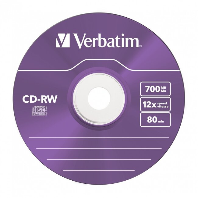 Verbatim CD-RW Rohlinge im Slim Case - 12x - 700 MB / 80 Min. - 5 Stück