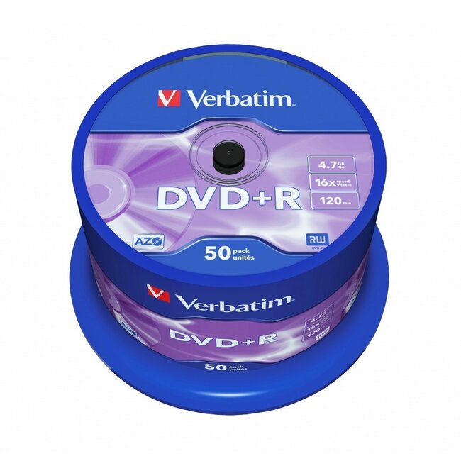 Verbatim DVD+R Rohlinge Spindel - 16x - 4,7 GB / 50 Stück