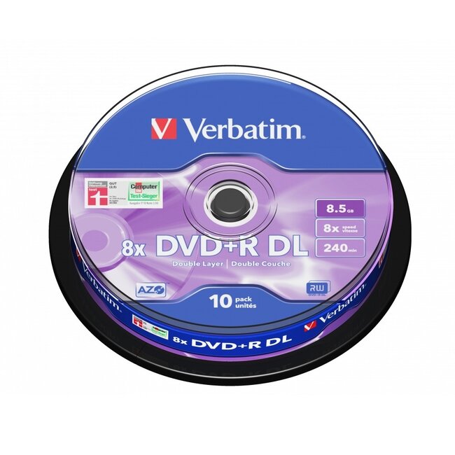 Verbatim DVD+R Dual Layer Rohlinge Spindel - 8x - 8,5 GB / 10 Stück