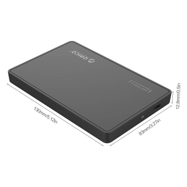 Orico 2,5'' SATA HDD/SSD Gehäuse USB 3.0 (USB-C) Kunststoff Schwarz