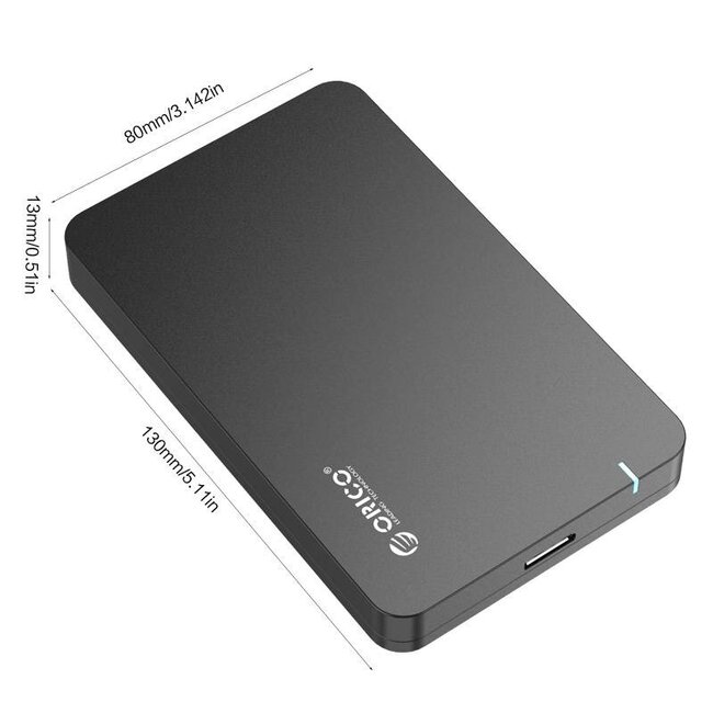 Orico 2,5'' SATA HDD/SSD Gehäuse - USB 3.0, ABS, Schwarz