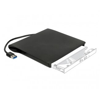 DeLOCK DeLOCK Gehäuse für 5,25'' Ultra Slim SATA Laufwerke (9,5mm) - USB 3.0 (USB-A) / Schwarz
